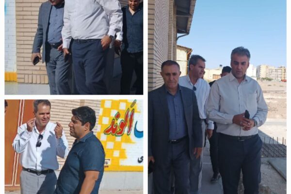 بازدید مدیر کل ورزش و جوانان و رئیس هیات کشتی استان بهمراه رئیس اداره ورزش سیرجان از خانه کشتی در دست احداث سیرجان